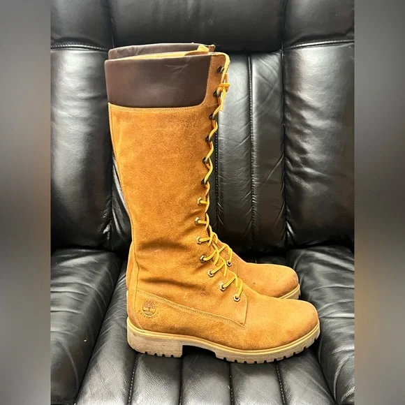 Timberland Premium 14” Knee High Wheat Waterproof Leather Boots Women Size 10W - Picture 4 of 16